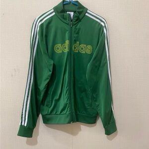adidas Green Zip Jacket with White Trim